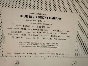 2012 BLUEBIRD VISION