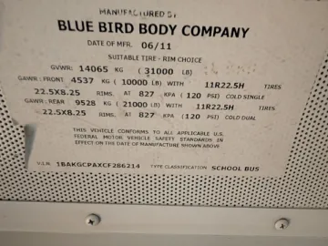2012 BLUEBIRD VISION