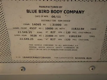 2012 Blue Bird Vision 72 Passenger