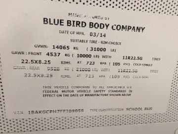 2015 Blue Bird Vision 72P