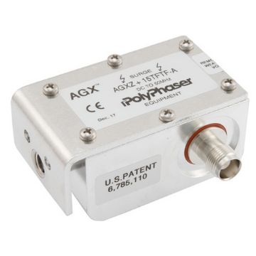 Picture of PolyPhaser AGXZ+15TFTF-A DC-50MHz Coaxial RF Surge Protector Bracket Down