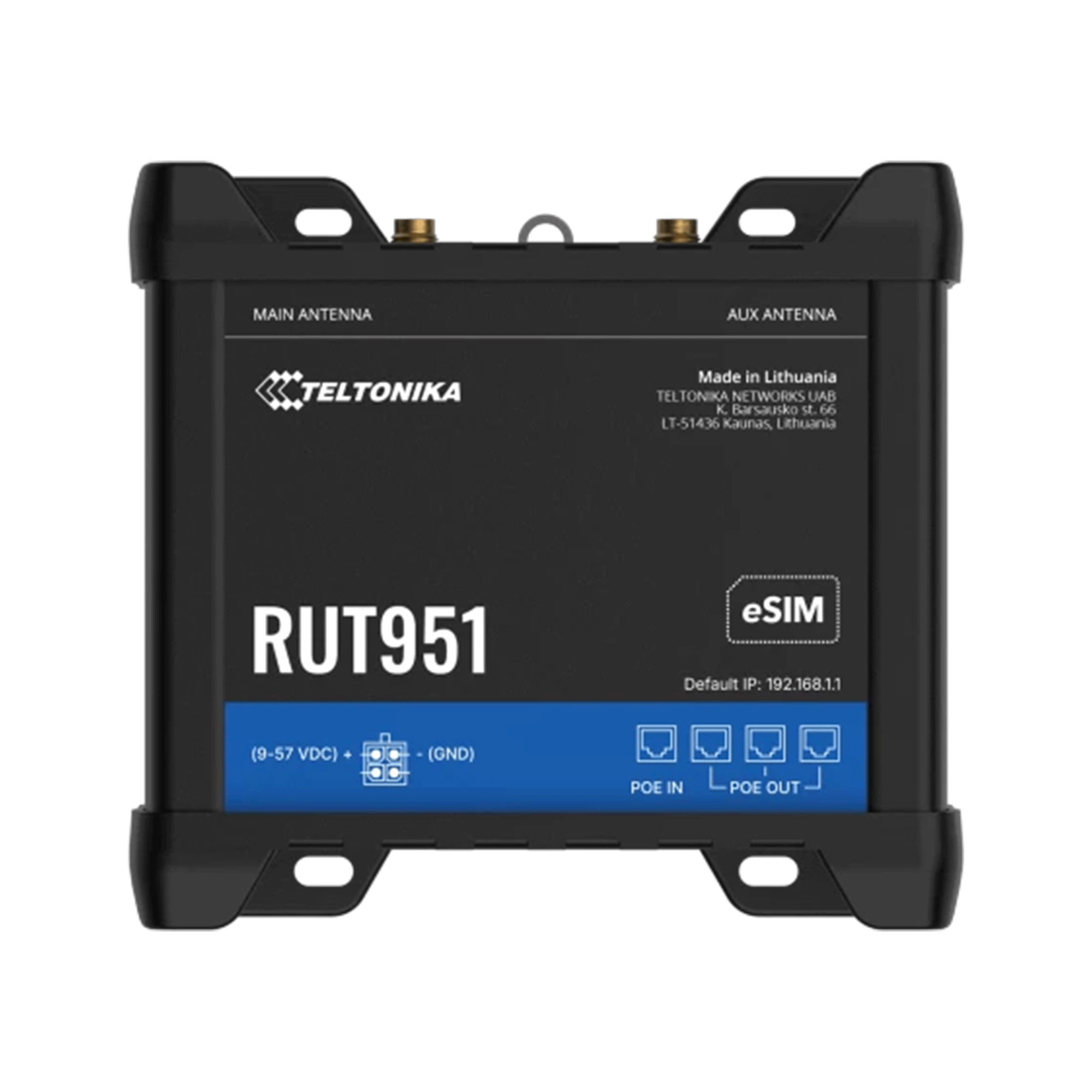 Teltonika RUT951A10P00  RUT951 Industrial PoE+ Cellular Router