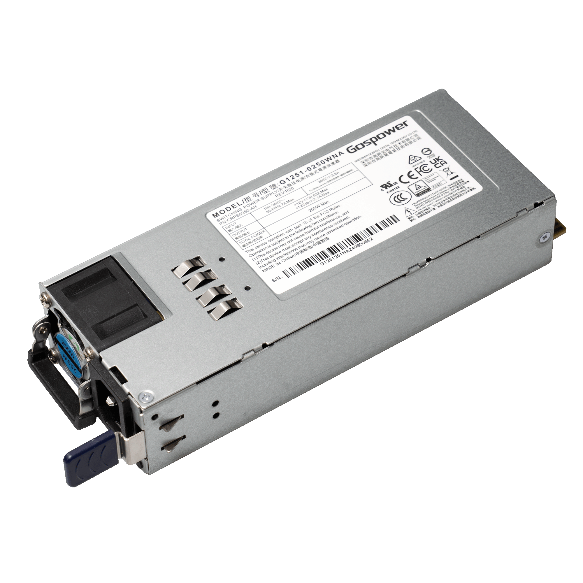 MIkroTik G1251-0250WNA Replacement 250W Hot-Swap Power Supply for CRS812 DDQ