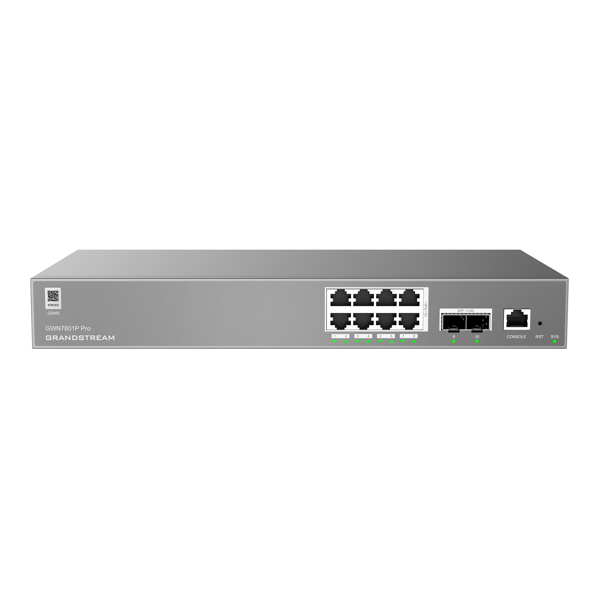 Grandstream GWN7801P-PRO Pro Managed PoE Network Switch 8xGigE 2x2.5 SFP