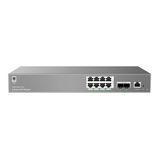 Grandstream GWN7801P-PRO Pro Managed PoE Network Switch 8xGigE 2×2.5 SFP