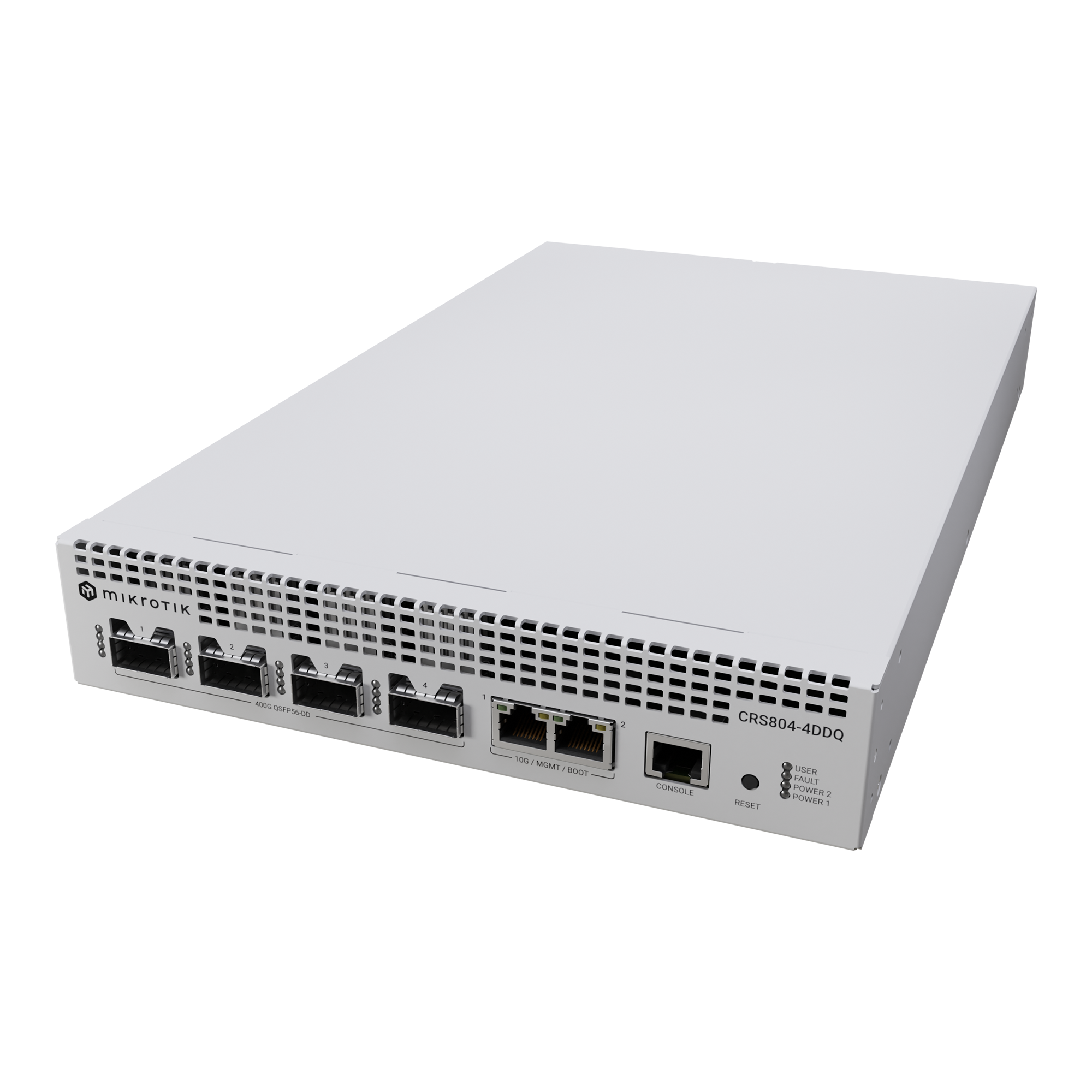 MikroTik CRS804-4DDQ-hRM Cloud Router Switch 2000MHz 512MB 2x1G/10G 4xQSFP-DD