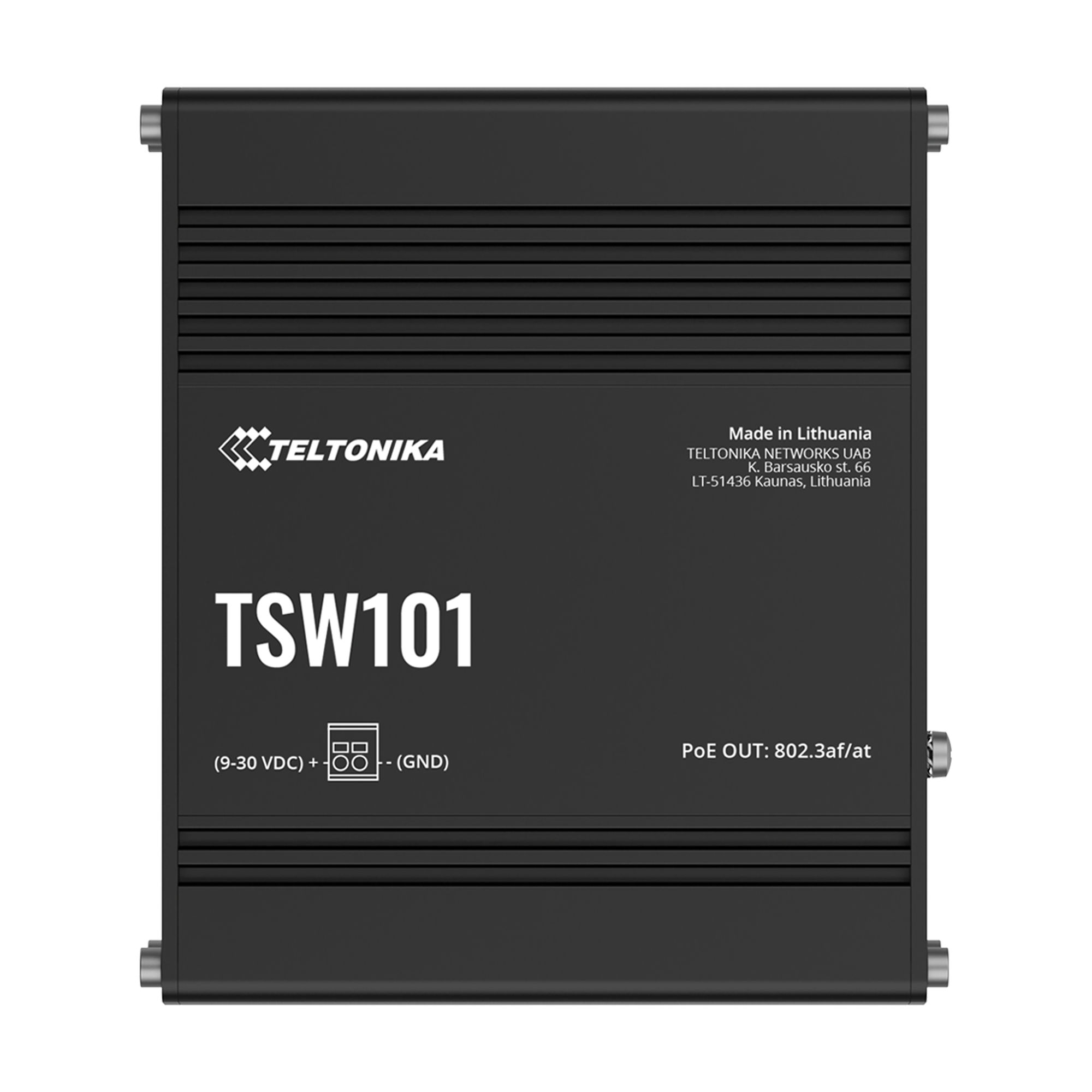 Teltonika TSW101000000 Switch 5xEthernet 10/100/1000 Mbps 4xPoE+ Powered by 12/24V Car Battery