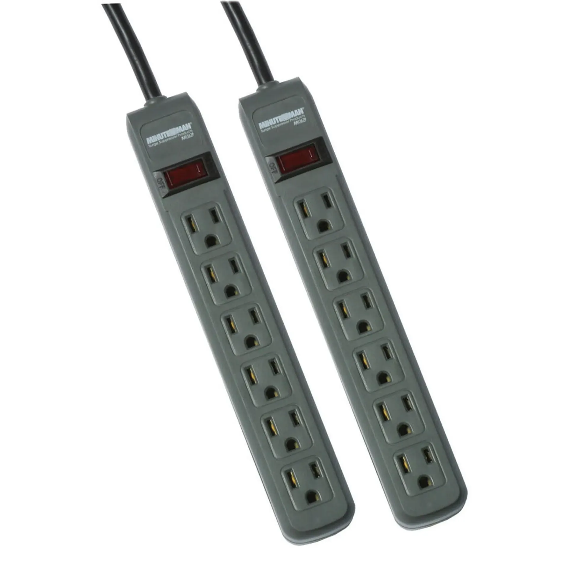 Minuteman UPS MMS362P 241 Joules Power Strip 3ft Cord 2Pk