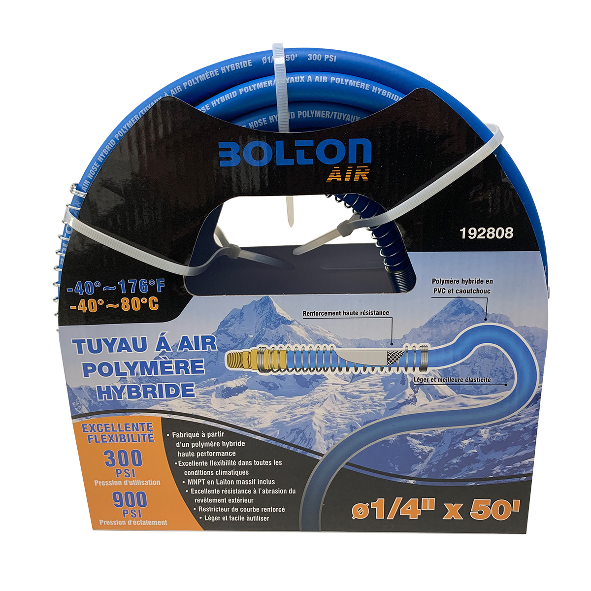 Toolway | Air Hose Hybrid Polymer With Spring Bend Restrictor 1/4in x 50ft