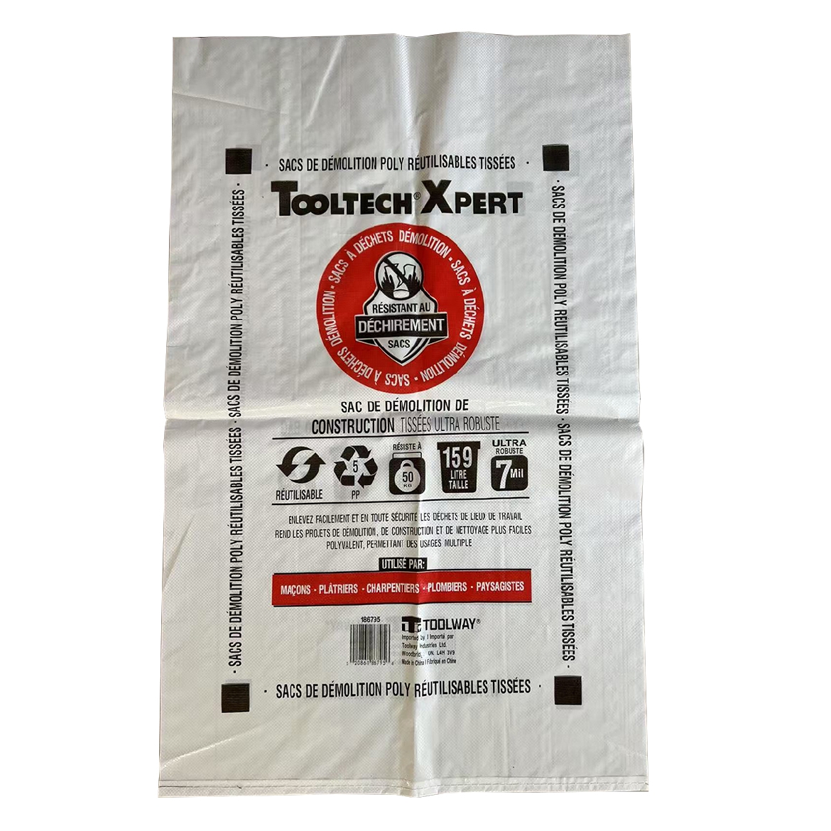 Picture of 20PK HD Construction Woven Demo Bag 29.25in x 48.5in (7mil) White