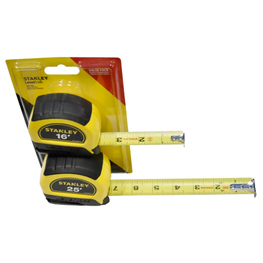 Picture of 2PC Leverlock Tape Measures 16ft & 25ft Imperial