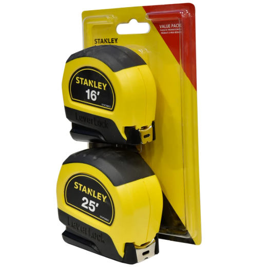 Picture of 2PC Leverlock Tape Measures 16ft & 25ft Imperial