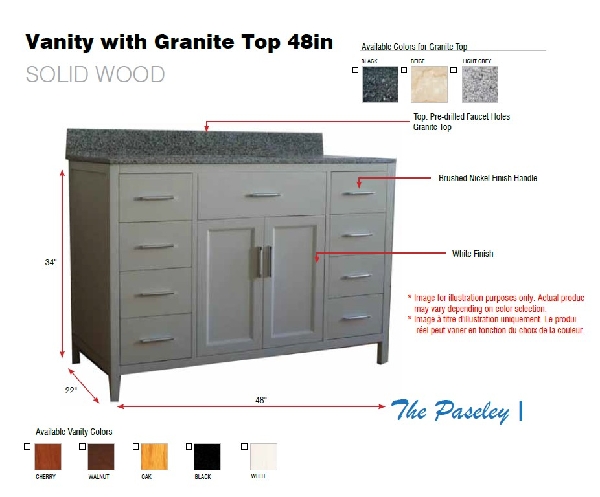 Picture of Vanity with Granite Top 48in Beige