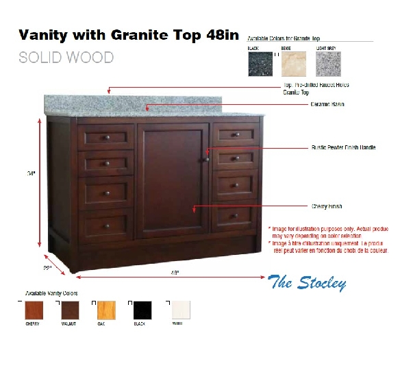 Picture of Vanity with Granite Top 48in Grey