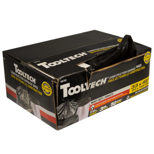 Picture of 50PK Construction Garbage Bags 33x48in 3mil Black