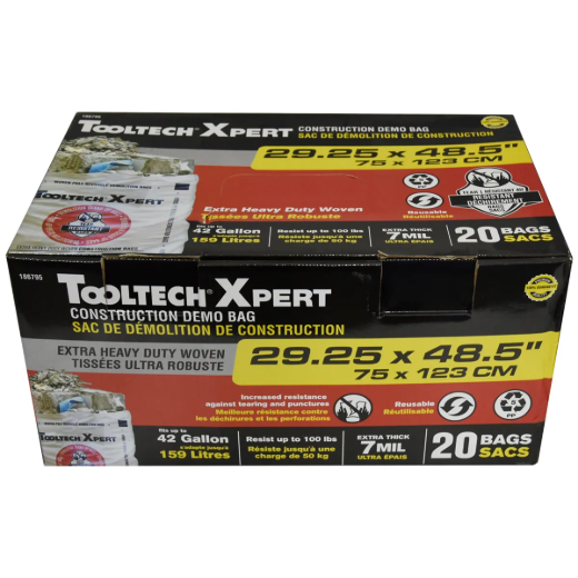 Picture of 20PK HD Construction Woven Demo Bag 29.25in x 48.5in (7mil) White