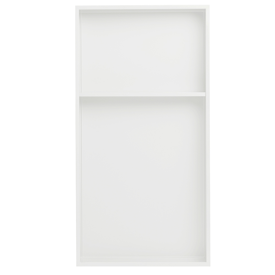 Picture of Stainless Steel Shower Niche W12 x H24 x D3.94in White Double Shelf