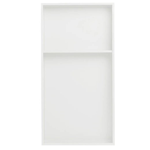Picture of Stainless Steel Shower Niche W12 x H24 x D3.94in White Double Shelf