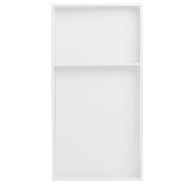 Picture of Stainless Steel Shower Niche W12 x H24 x D3.94in White Double Shelf