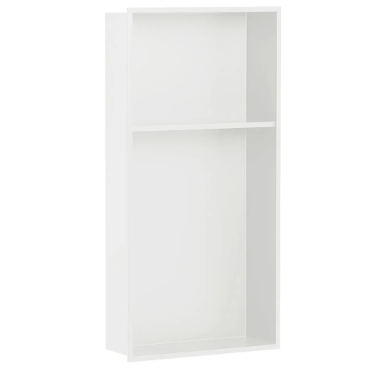 Picture of Stainless Steel Shower Niche W12 x H24 x D3.94in White Double Shelf