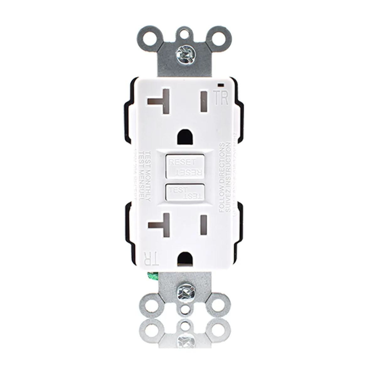 Picture of Decora GFCI Receptacle with Wall Plate T/P 20Amp White