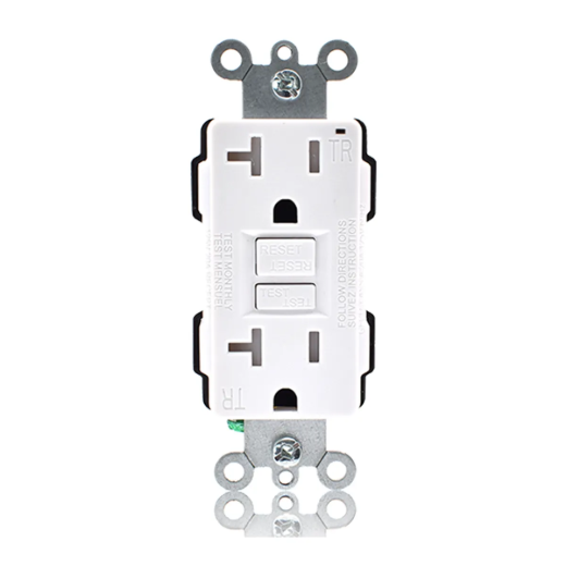 Picture of Decora GFCI Receptacle with Wall Plate T/P 20Amp White