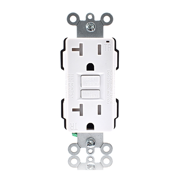 Picture of Decora GFCI Receptacle with Wall Plate T/P 20Amp White