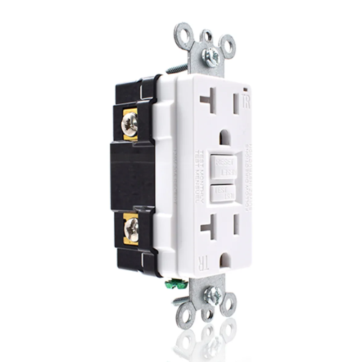 Picture of Decora GFCI Receptacle with Wall Plate T/P 20Amp White