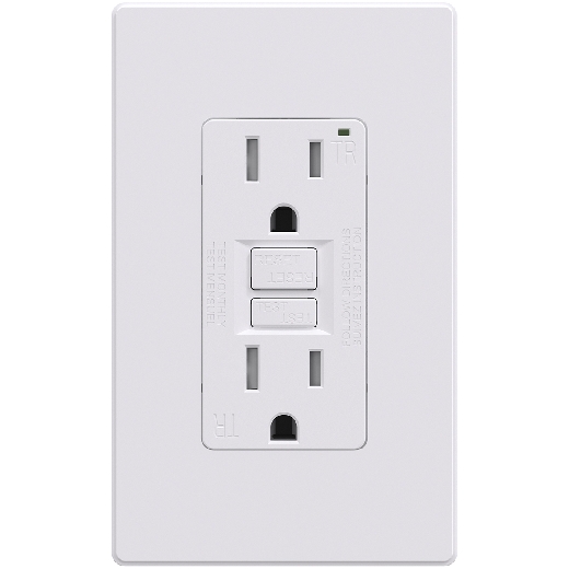 Picture of Decora GFCI Receptacle with Wall Plate T/P 20Amp White