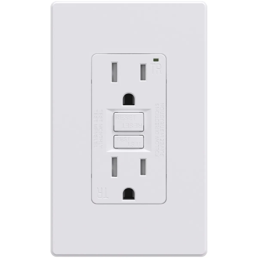 Picture of Decora GFCI Receptacle with Wall Plate T/P 20Amp White