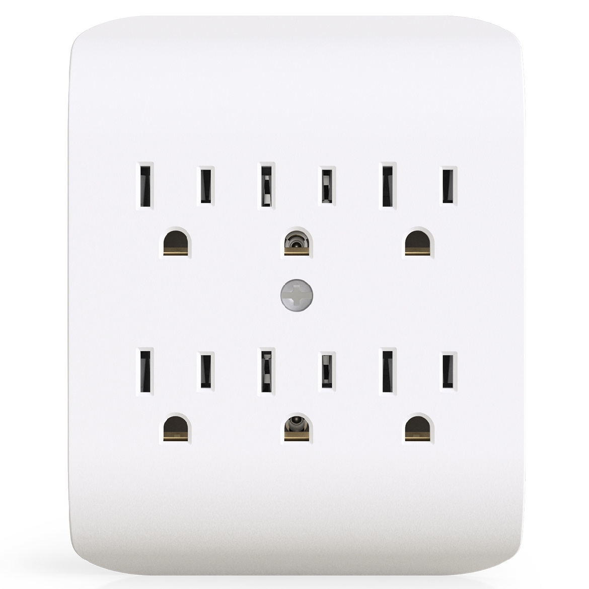 Picture of Grounded Wall Adapter 6-Outlet 3 to 3 Prong White
