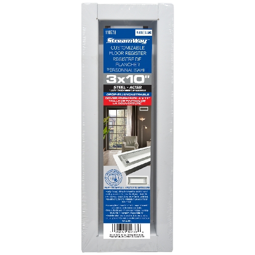 Picture of Floor Register Steel 3in x 10in Drop-in White
