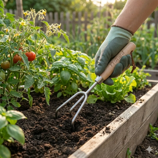 Picture of Stainless Steel Handheld Garden Cultivator 11.2x3.5x2.8in