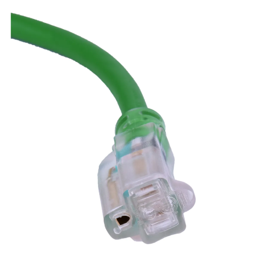 Extension Cord Outdoor SJEOW 14/3 1-Outlet Lighted 50ft Green