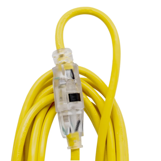 Extension Cord Outdoor SJTW 14/3 Single Tap Yellow 30ft