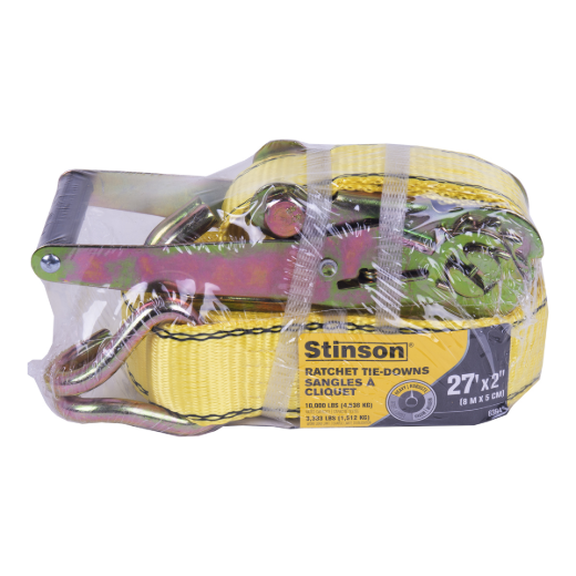Tie Down Ratchet Strap With J-Hooks 2in x 27ft 3333lb