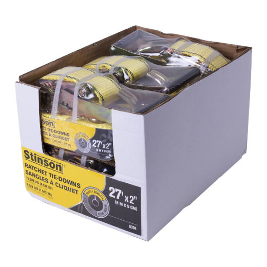 Tie Down Ratchet Strap With J-Hooks 2in x 27ft 3333lb