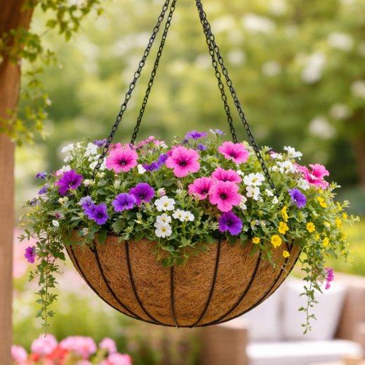 Hanging Wire Basket With Coco Liner 24in (61cm)