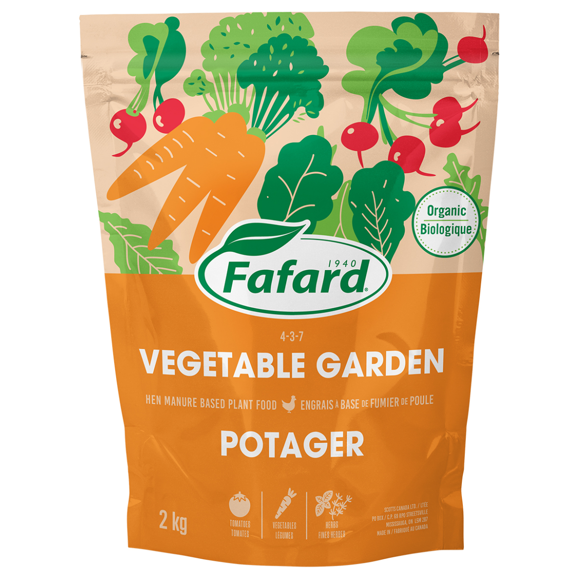 Hen Manure Fertilizer for Vegetable Gardens 4-3-7 2Kg