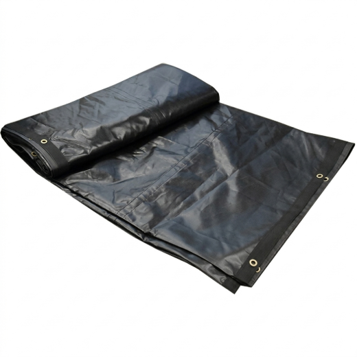 Heavy Duty Flatbed Steel Tarp 16ft x 27ft 14oz Vinyl 58lb Black