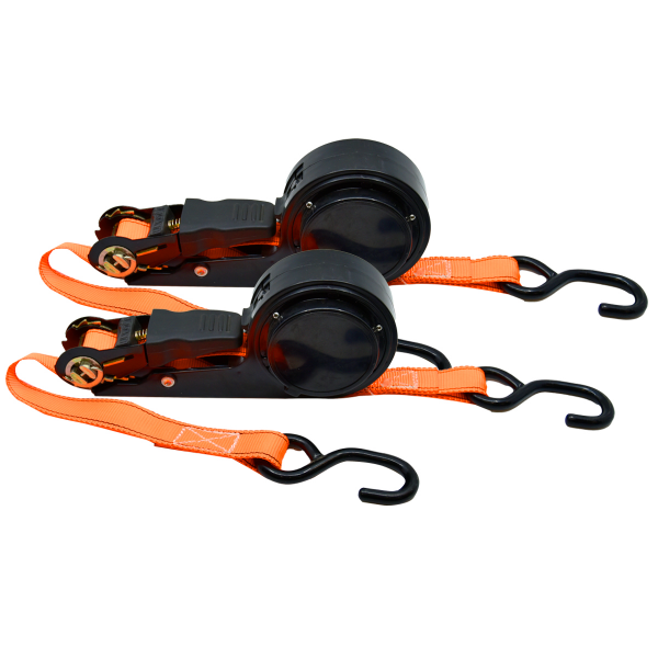 2PK Tie Down Retractable Ratchet Strap 1in x 12ft 400lb