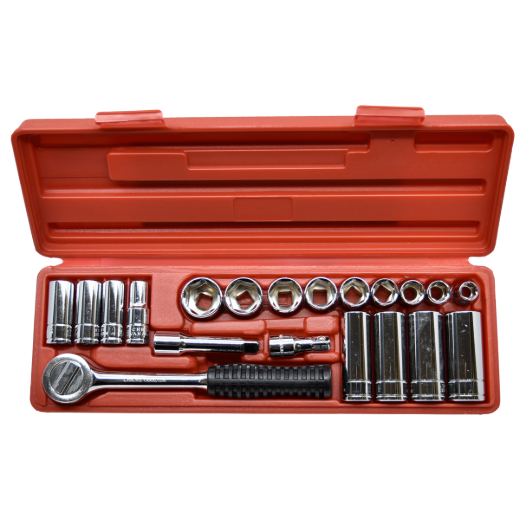 21PC Socket Metric 3/8in Drive Set With Case
