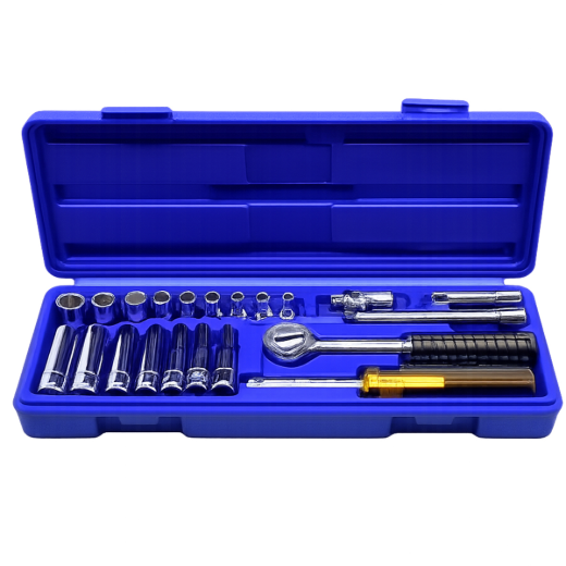 22PC Socket Metric 1/4in Drive Set With Case