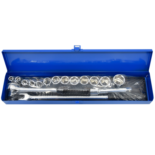 17PC Socket SAE 1/2in Drive set with case - Cr-V