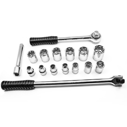 17PC Socket SAE 1/2in Drive set with case - Cr-V
