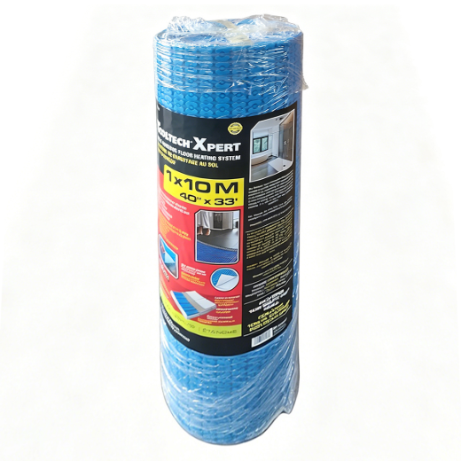 Self-Adhesive Uncoupling Membrane For In-Floor Heating 1m x 6.5mm x 10m (40in x 1/4in x 33ft) Blue