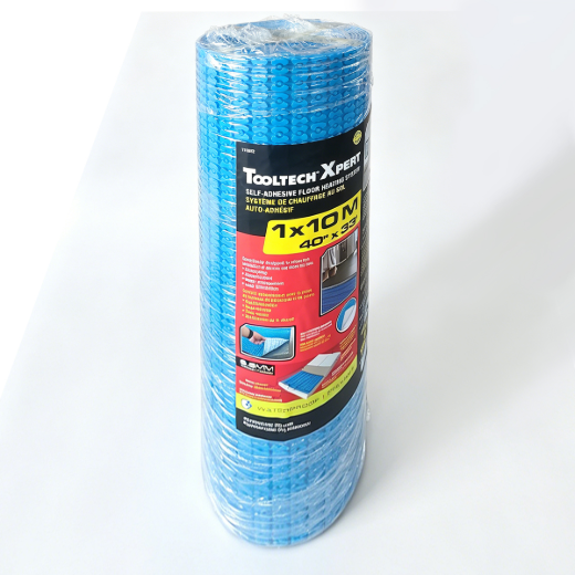 Self-Adhesive Uncoupling Membrane For In-Floor Heating 1m x 6.5mm x 10m (40in x 1/4in x 33ft) Blue