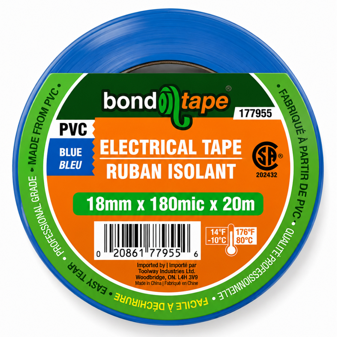 PVC Electrical Tape 18mm x 20m Blue