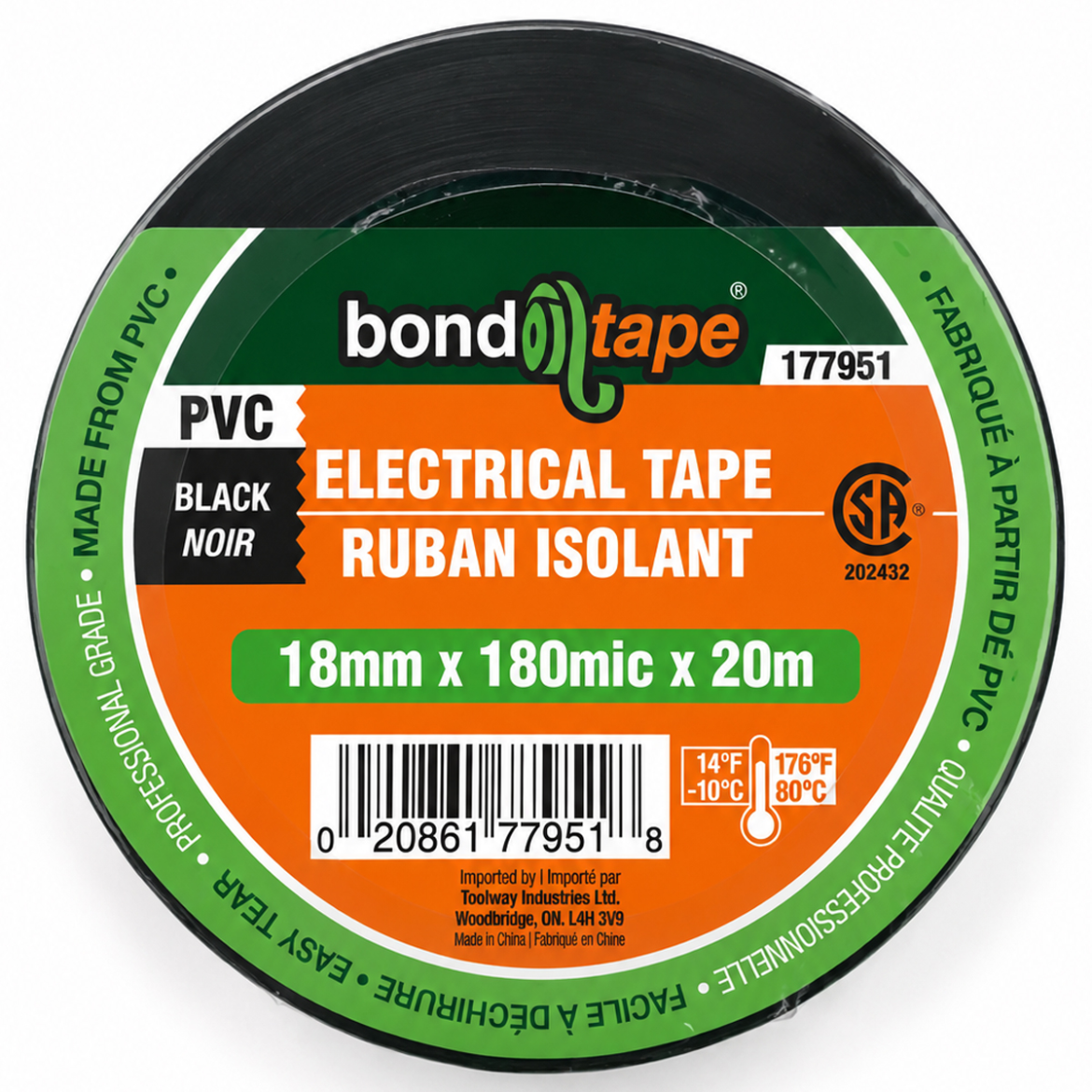 PVC Electrical Tape 18mm x 20m Black