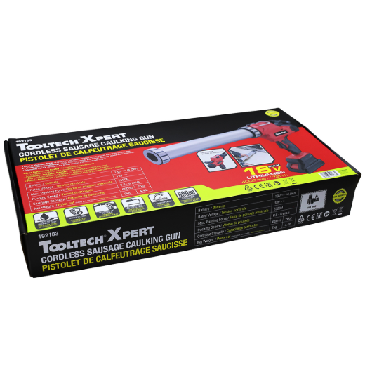 Cordless Sausage Caulking Gun 600mL Aluminum Barrel 18V